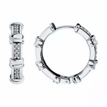 Серьги из серебра с фианитами