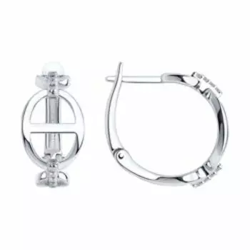 Серьги из серебра с фианитами