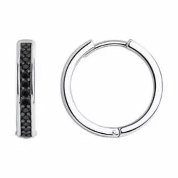 Серьги из серебра с фианитами