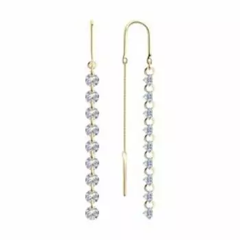 Серьги из серебра с фианитами