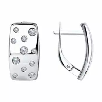 Серьги из серебра с фианитами