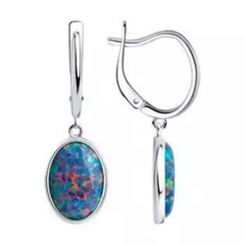 Серьги из серебра с опалом