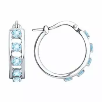 Серьги из серебра с топазами