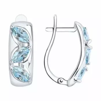 Серьги из серебра с топазами