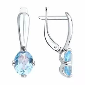 Серьги из серебра с топазами