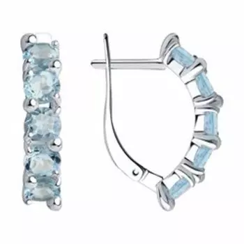 Серьги из серебра с топазами