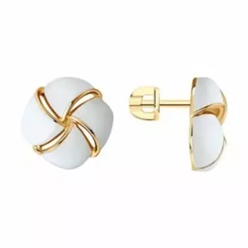 Серьги из золочёного серебра с эмалью