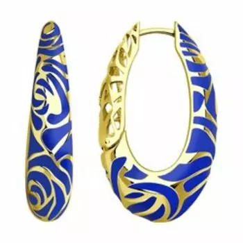 Серьги из золочёного серебра с эмалью