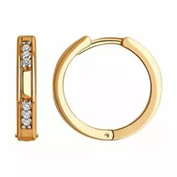 Серьги из золочёного серебра с фианитами