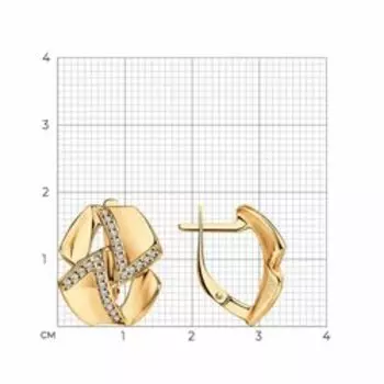 Серьги из золочёного серебра с фианитами