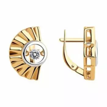 Серьги из золочёного серебра с фианитами