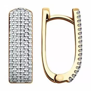 Серьги из золочёного серебра с фианитами