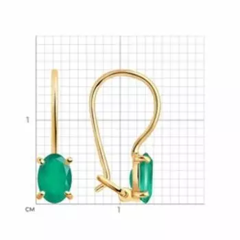 Серьги из золота с агатами