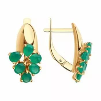 Серьги из золота с агатами