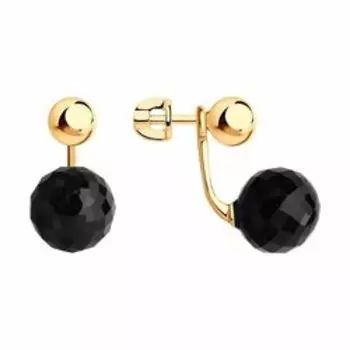 Серьги из золота с агатами