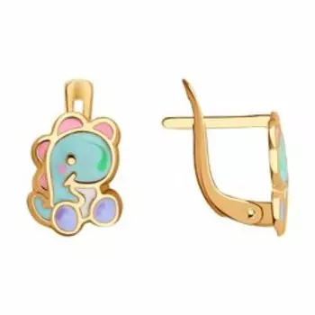 Серьги из золота с эмалью