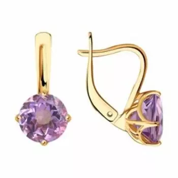 Серьги из золота с аметистами