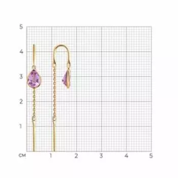 Серьги из золота с аметистами