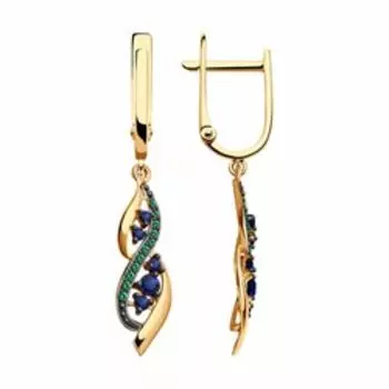 Серьги из золота с фианитами