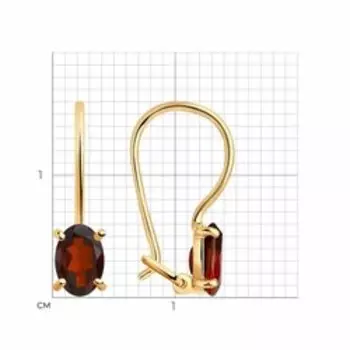 Серьги из золота с гранатами