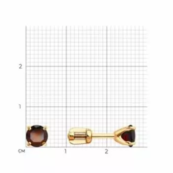 Серьги из золота с гранатами