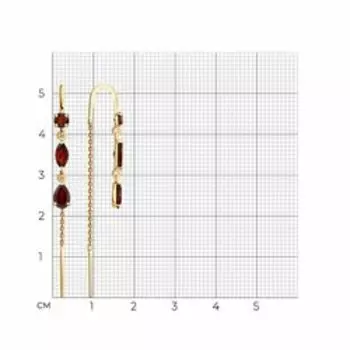 Серьги из золота с гранатами