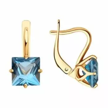 Серьги из золота с лондон топазами