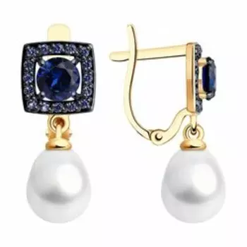 Серьги из золота с миксом камней