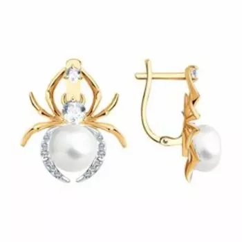 Серьги из золота с миксом камней