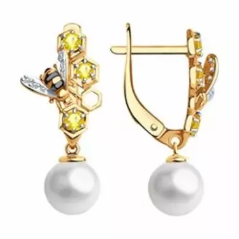 Серьги из золота с миксом камней