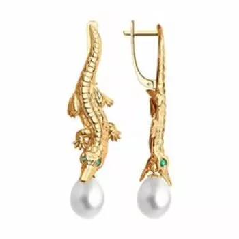 Серьги из золота с полудрагоценными вставками