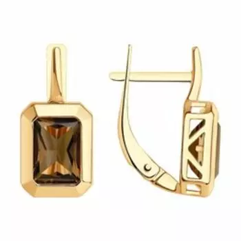 Серьги из золота с раухтопазами