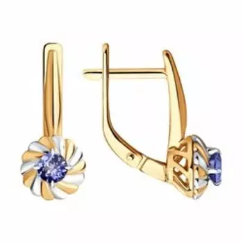 Серьги из золота с танзанитами