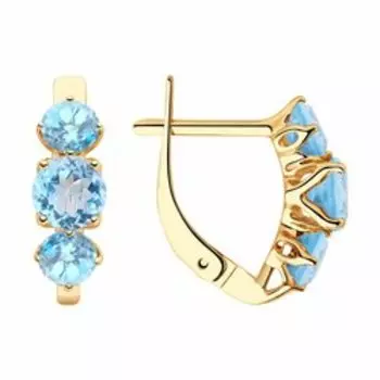 Серьги из золота с топазами