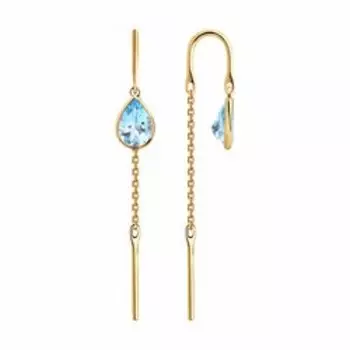 Серьги из золота с топазами