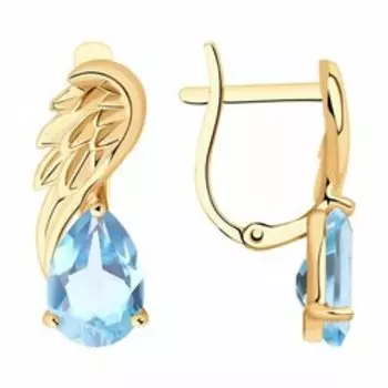 Серьги из золота с топазами