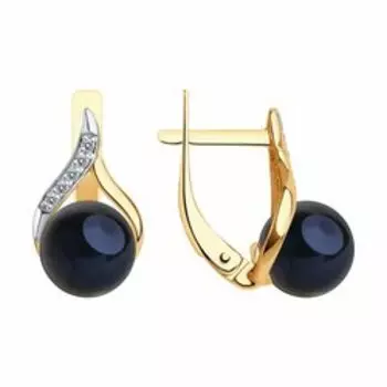 Серьги из золота с жемчугом и фианитами