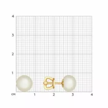 Серьги-пусеты из золота с жемчугом