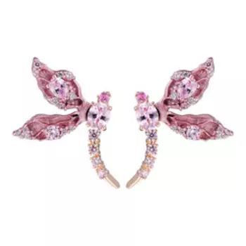 Серьги-пусеты с элементами из драг. металла