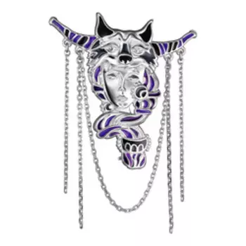 Серебряная брошь-подвеска с ювелирной эмалью