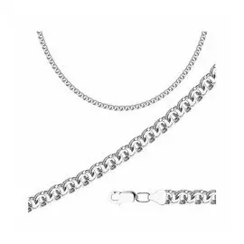 Цепь из серебра с алмазной гранью, плетение Бисмарк, 925 проба