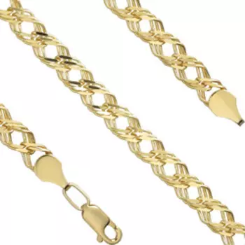 Серебряная цепь плетение "Тройной ромб"