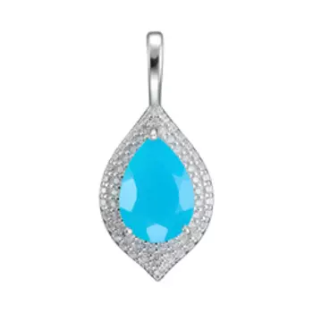 Серебряная подвеска c халцедоном и фианитами