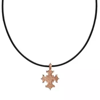 Серебряная подвеска-крест на шнурке "Православная"