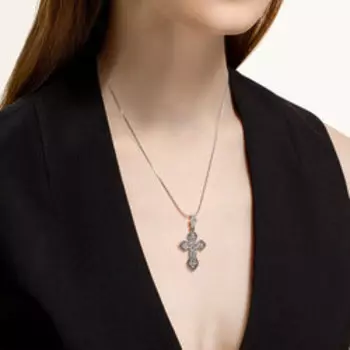 Серебряная подвеска-крест "Православный"