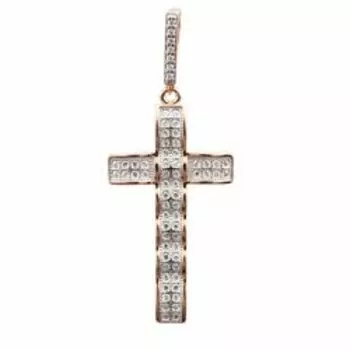 Серебряная подвеска-крест с фианитами
