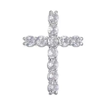 Серебряная подвеска-крест с фианитами