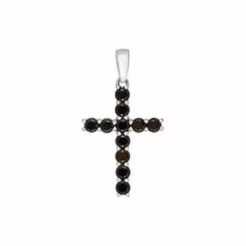 Серебряная подвеска-крест со шпинелью