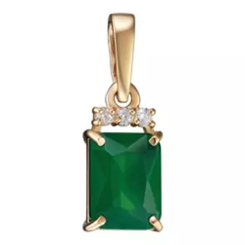 Серебряная подвеска с агатом и фианитами