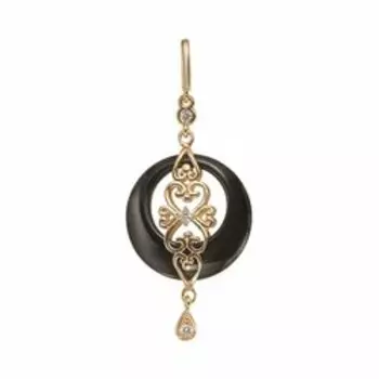 Серебряная подвеска с агатом и фианитами